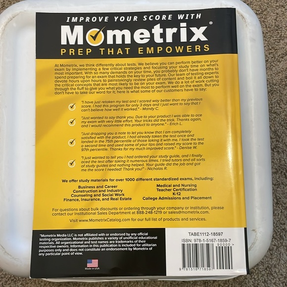 TABE Test Study Guide - TABE 11 and 12 Secrets Book for Level A and D, 2 Full-Le - Picture 2 of 2